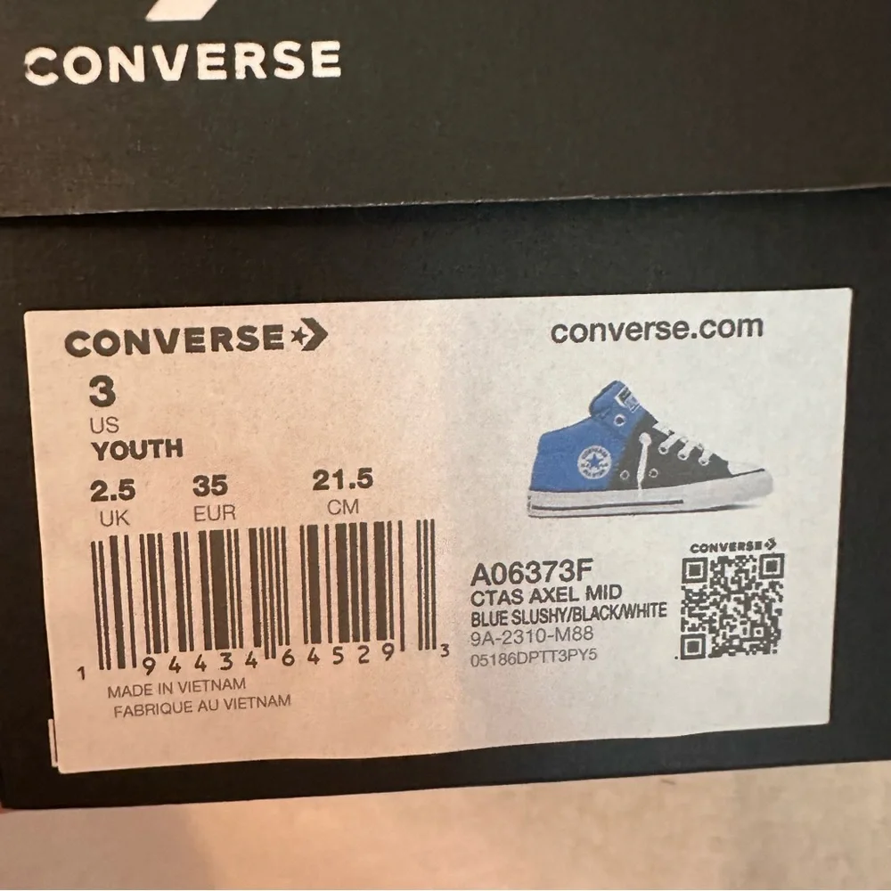 Converse Kids' Black and Blue Sneakers